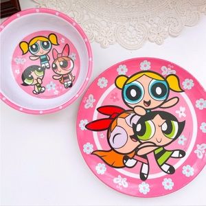 POWERPUFF GIRLS Cartoon Network plates set y2k Original